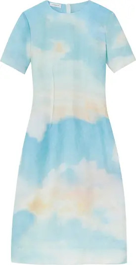 Abstract Print Silk Fit & Flare Dress | Nordstrom