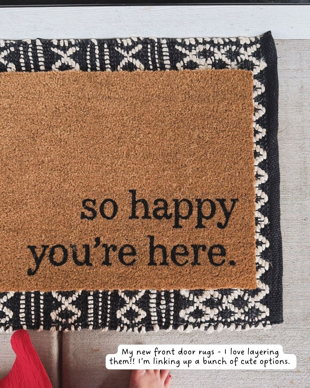 Love a cute, layered door rug look!! So many cute ones right now!