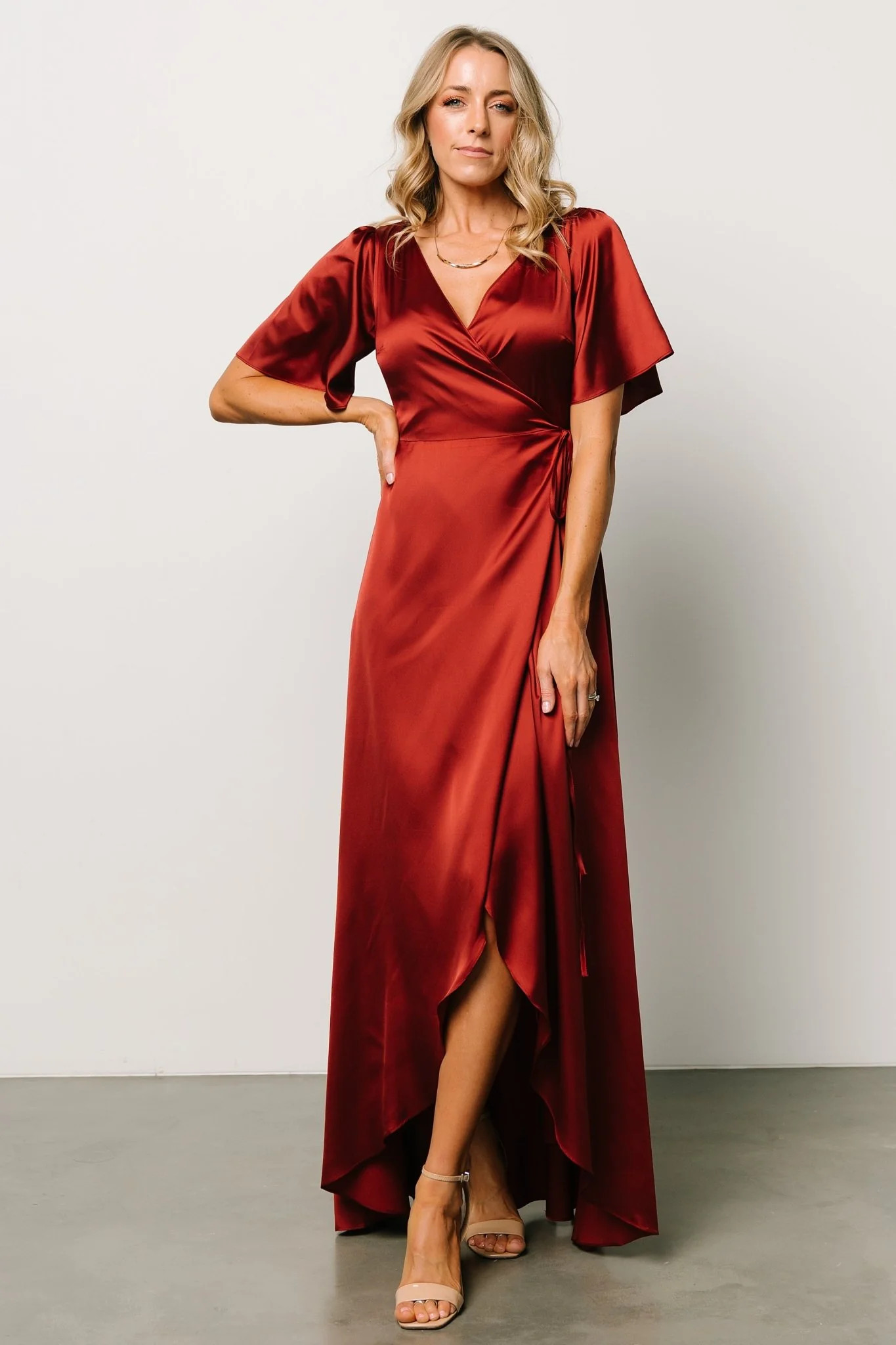 Vara Satin Maxi Wrap Dress | Baltic Born