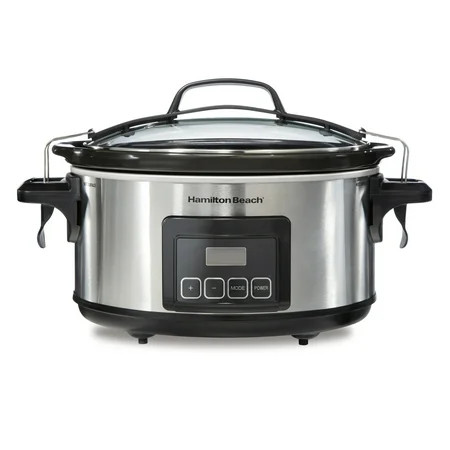 Hamilton Beach 6 Qt Programmable Slow Cooker with Temperature Probe, Stoneware Crock with Removable Pot, Stainless Steel | Walmart (US)