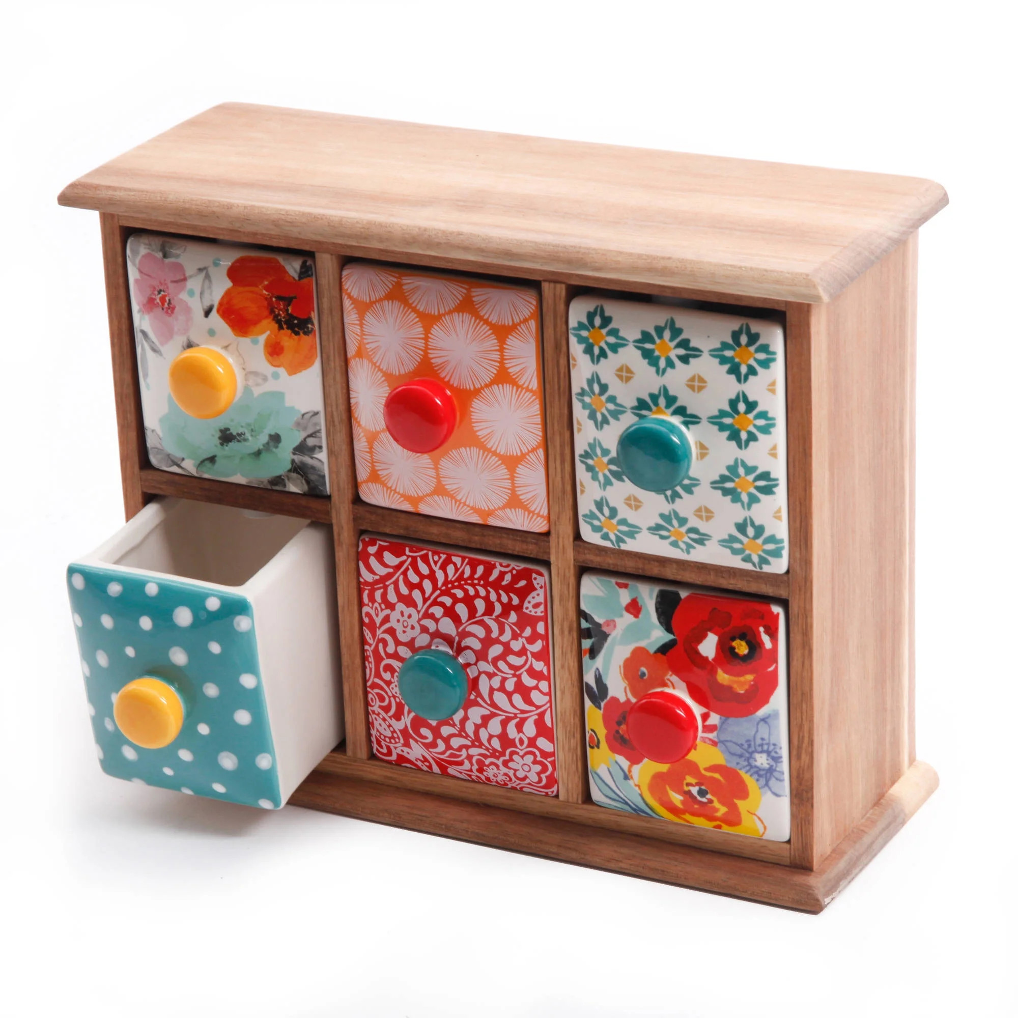 The Pioneer Woman Flea Market 6-Drawer Spice and Tea Box | Walmart (US)