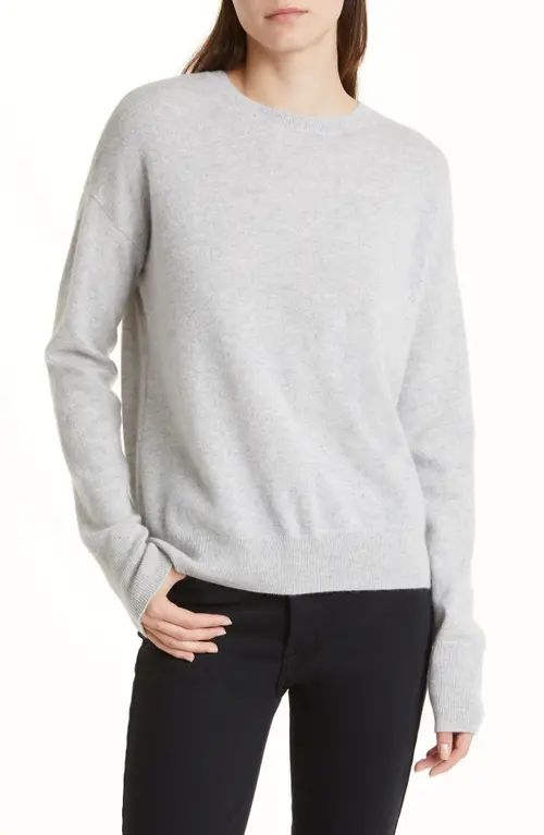 Nordstrom Signature Cashmere Crewneck Pullover in Grey Light Heather at Nordstrom, Size Medium | Nordstrom