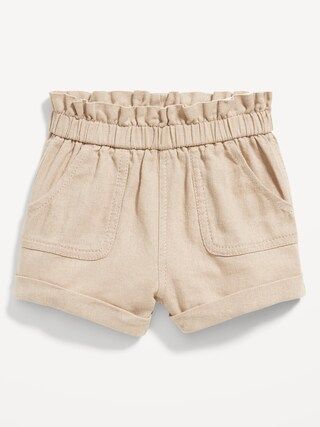 High-Waisted Linen-Blend Pull-On Utility Shorts for Baby | Old Navy (US)