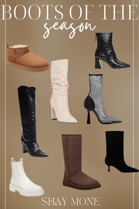 Boots of the season, ugg boots, faux leather booties, holiday party approved boots, Chelsea boots and more! 

#LTKstyletip #LTKHoliday #LTKshoecrush