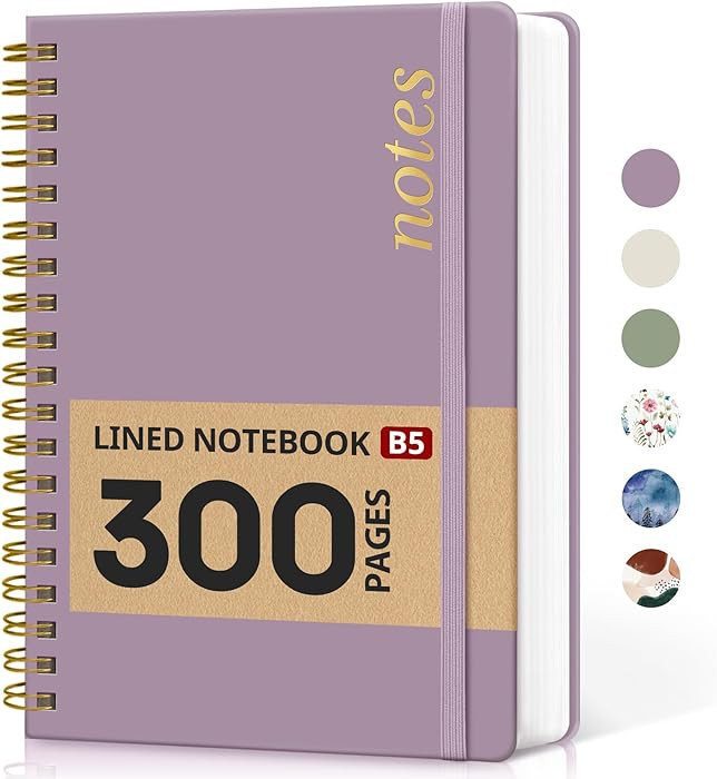 Lined Spiral Notebook Journal for Work, 300 Pages Thick B5 (7.1"x10") College Ruled Journal for W... | Amazon (US)