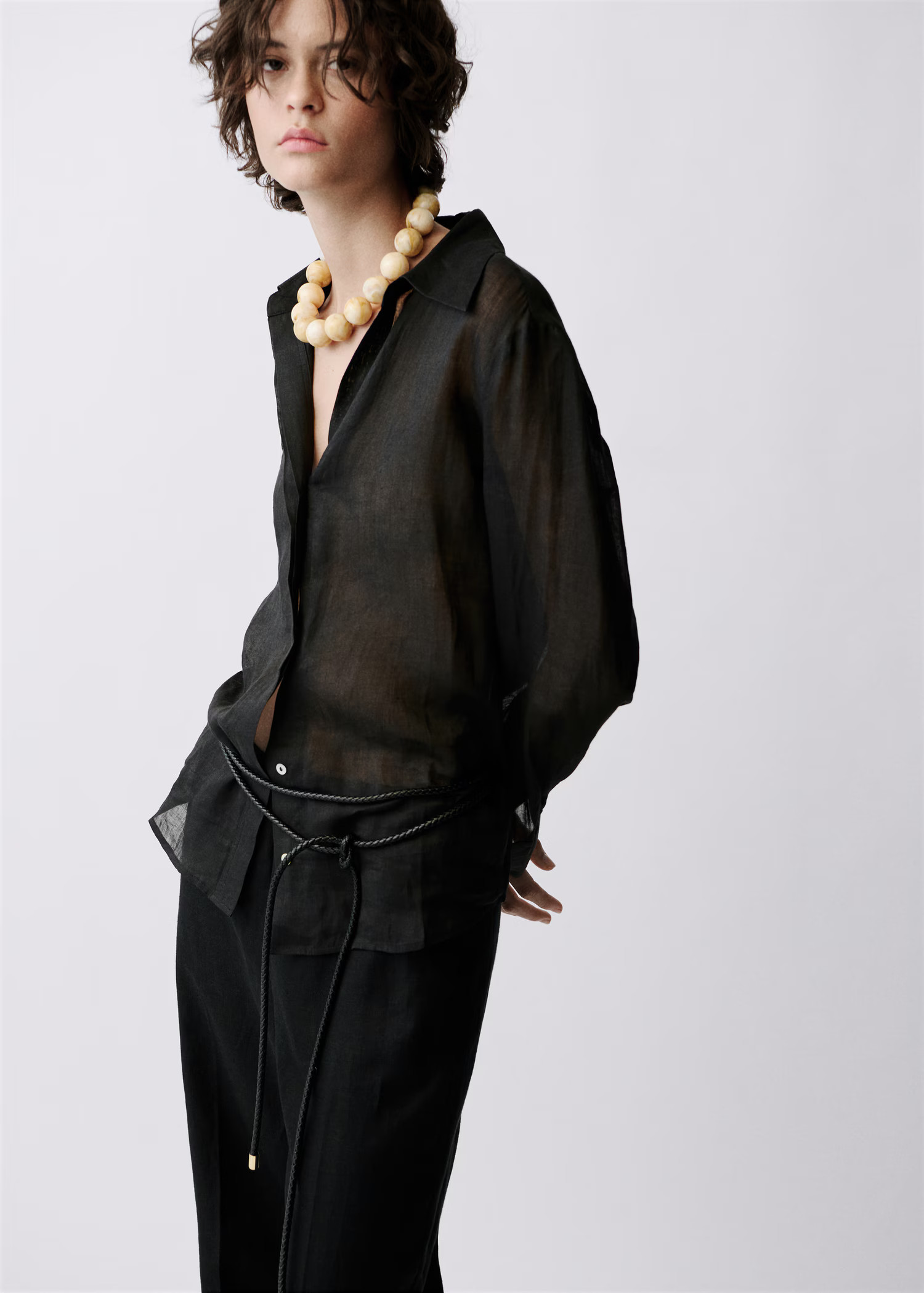 Straight-fit linen pants with bow - Women | MANGO USA | Mango (US/MX/AU)