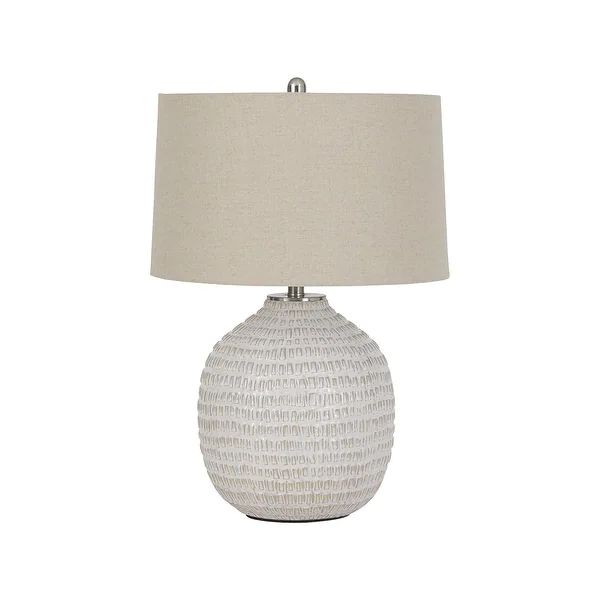Signature Design by Ashley Jamon Ivory and Beige Ceramic Table Lamp - 18"W x 18"D x 27"H - Overst... | Bed Bath & Beyond