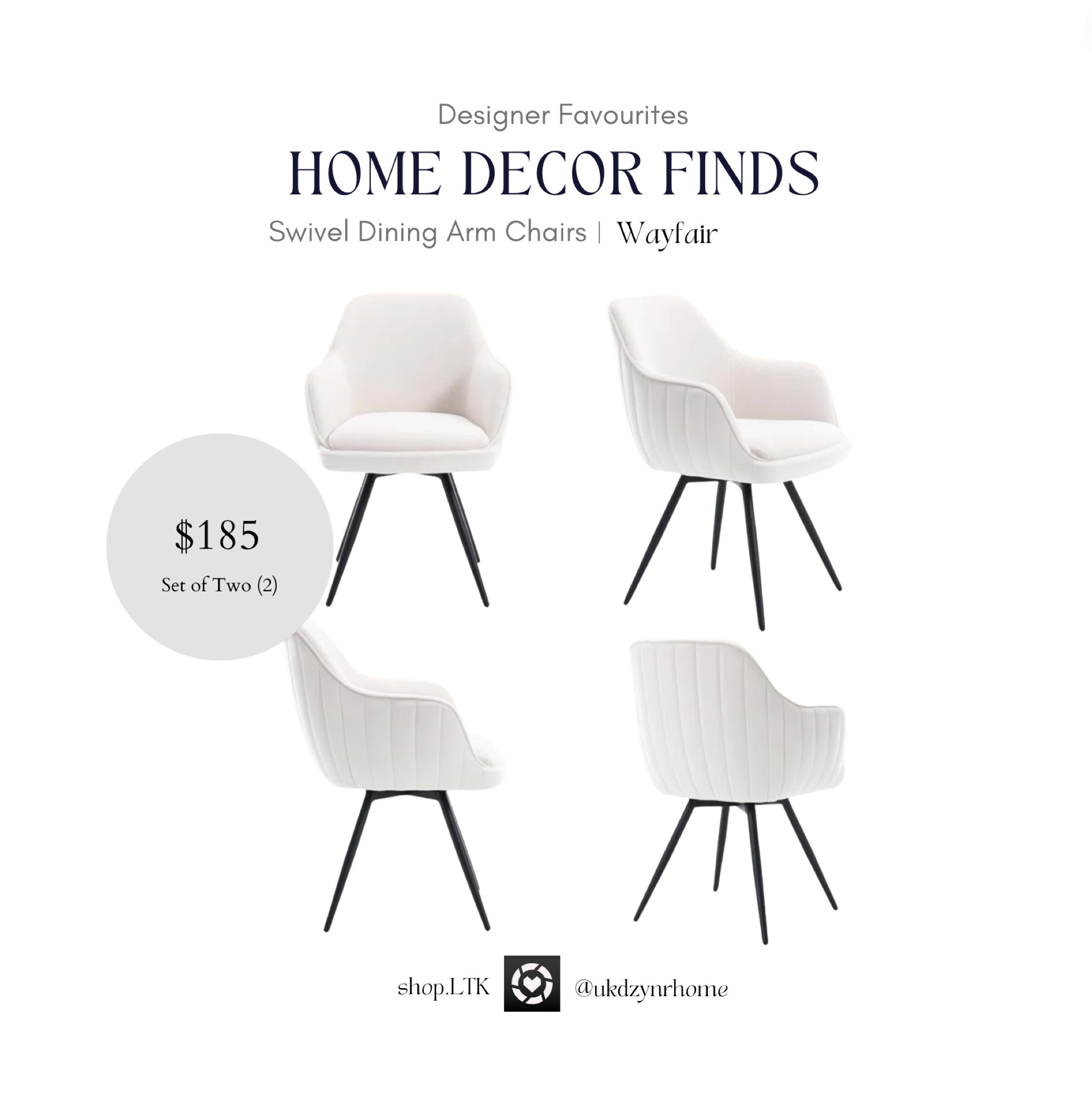 Swivel Dining Armchairs from WAYFAIR

#LTKHome