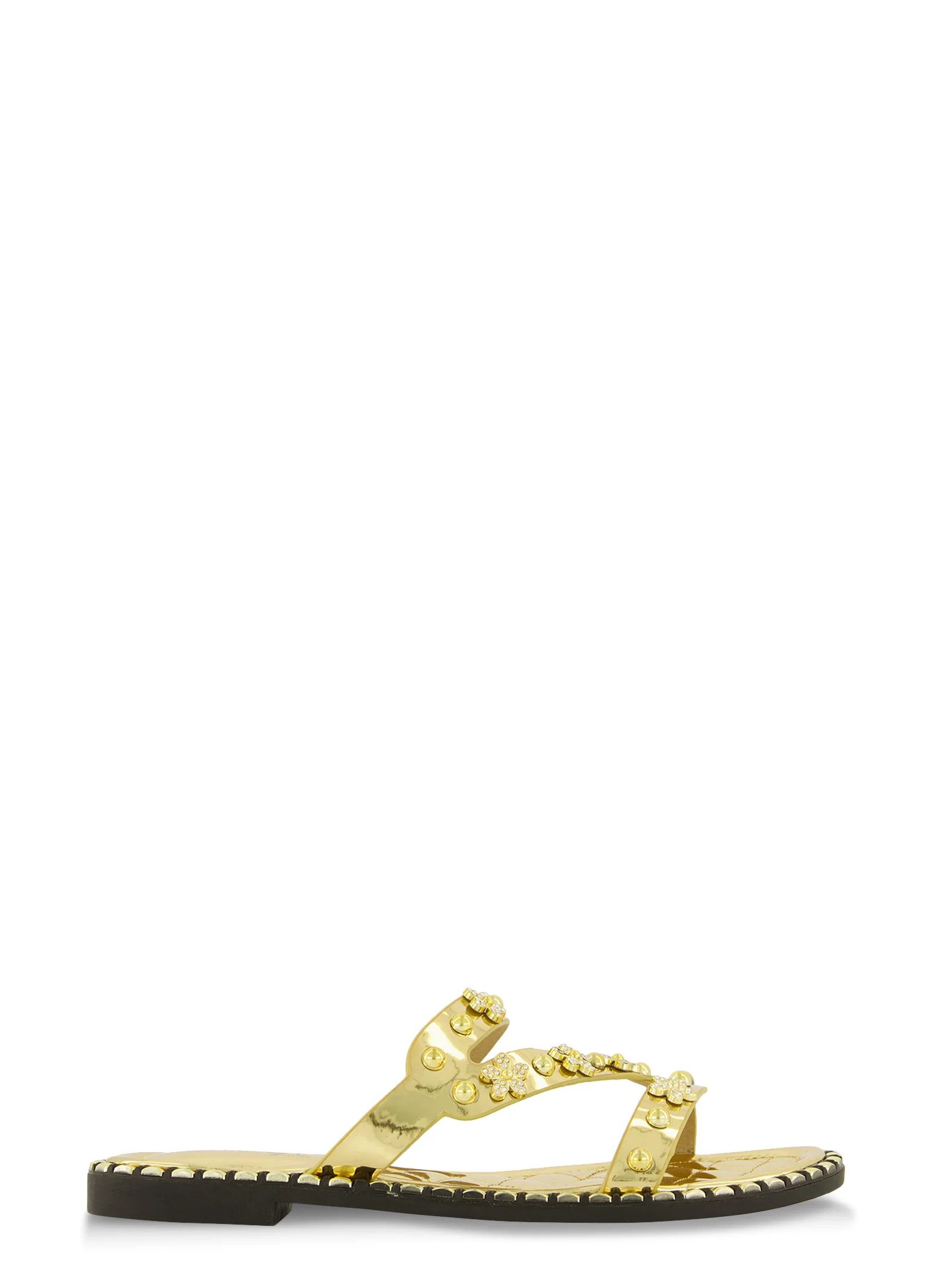 Floral Rhinestone Slide Sandals | Rainbow Shops