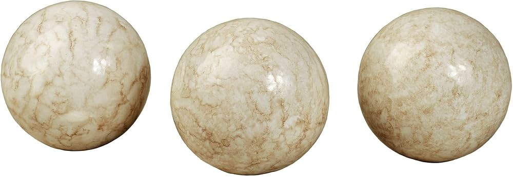 Cambria Ivory Beige Marbled Orbs Sphere Balls 4 inches diameter for Centerpiece Bowl and Tray Dis... | Amazon (US)