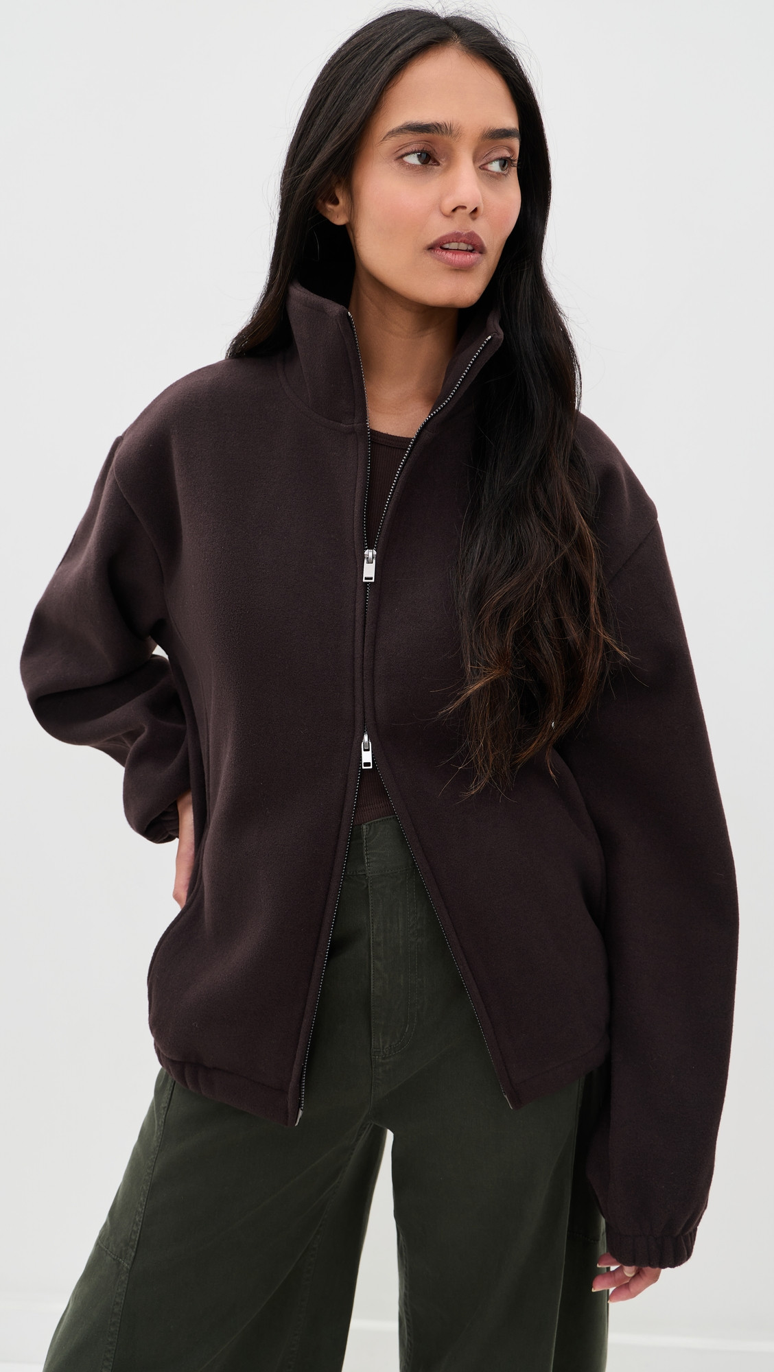 Rains Fleece Zip Jacket Bark L | Shopbop