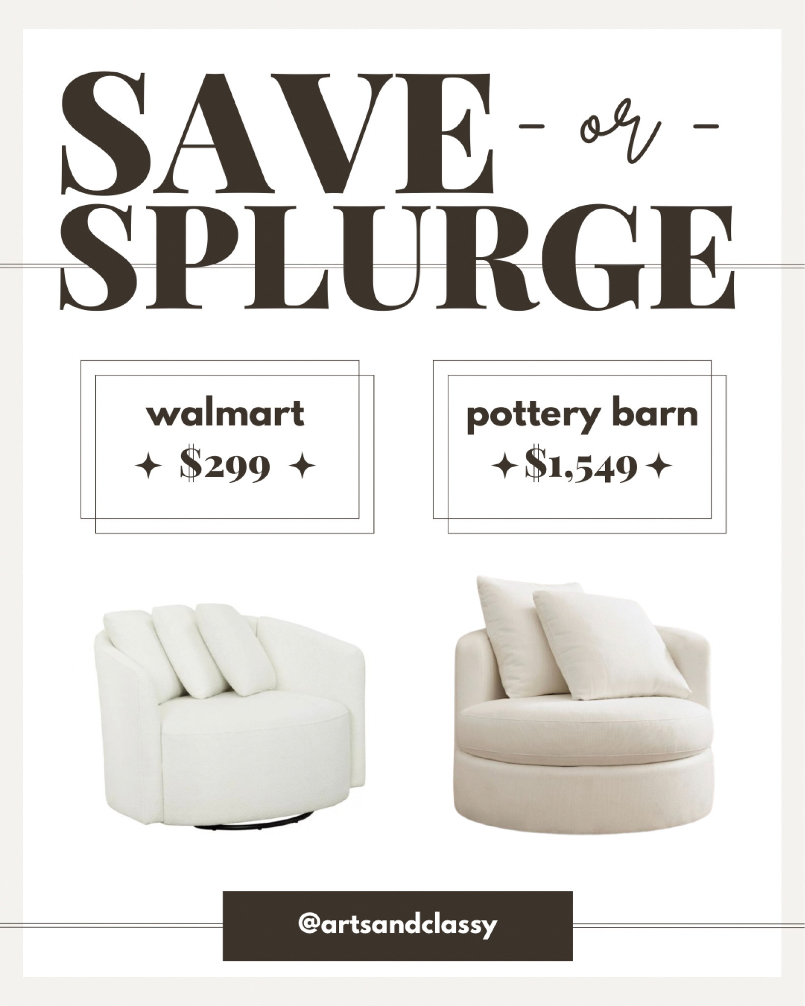 Accent chairs don’t have to cost an arm and a leg. Get the Beautiful swivel chair is a hot find, get it before it sells out again! #designerdupe #saveorsplurge

#LTKFind #LTKhome