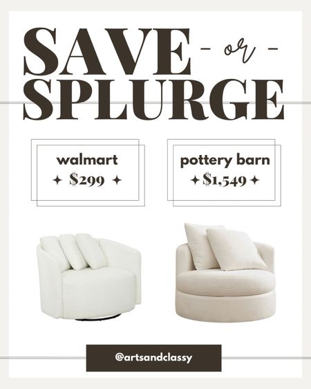 Accent chairs don’t have to cost an arm and a leg. Get the Beautiful swivel chair is a hot find, get it before it sells out again! #designerdupe #saveorsplurge

#LTKFind #LTKhome