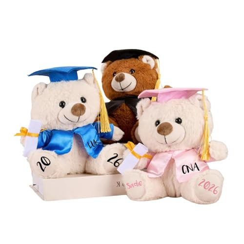 Kotagi Personalized Graduation Teddy Bear Gift with Text/Name/Date, Graduation Bears Class of 2026, Graduation Gifts for College, High School, Teddy Bear Stuffed Animal 2026 for Her, for Him | Amazon (US)
