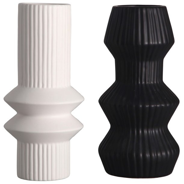 TERESA'S COLLECTIONS Modern Ceramic Vases for Home Decor, Black and White Decorative Vases, Set o... | Walmart (US)