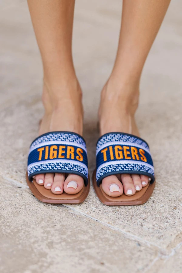 Walk On Navy Tigers Slide Sandals | The Mint Julep Boutique