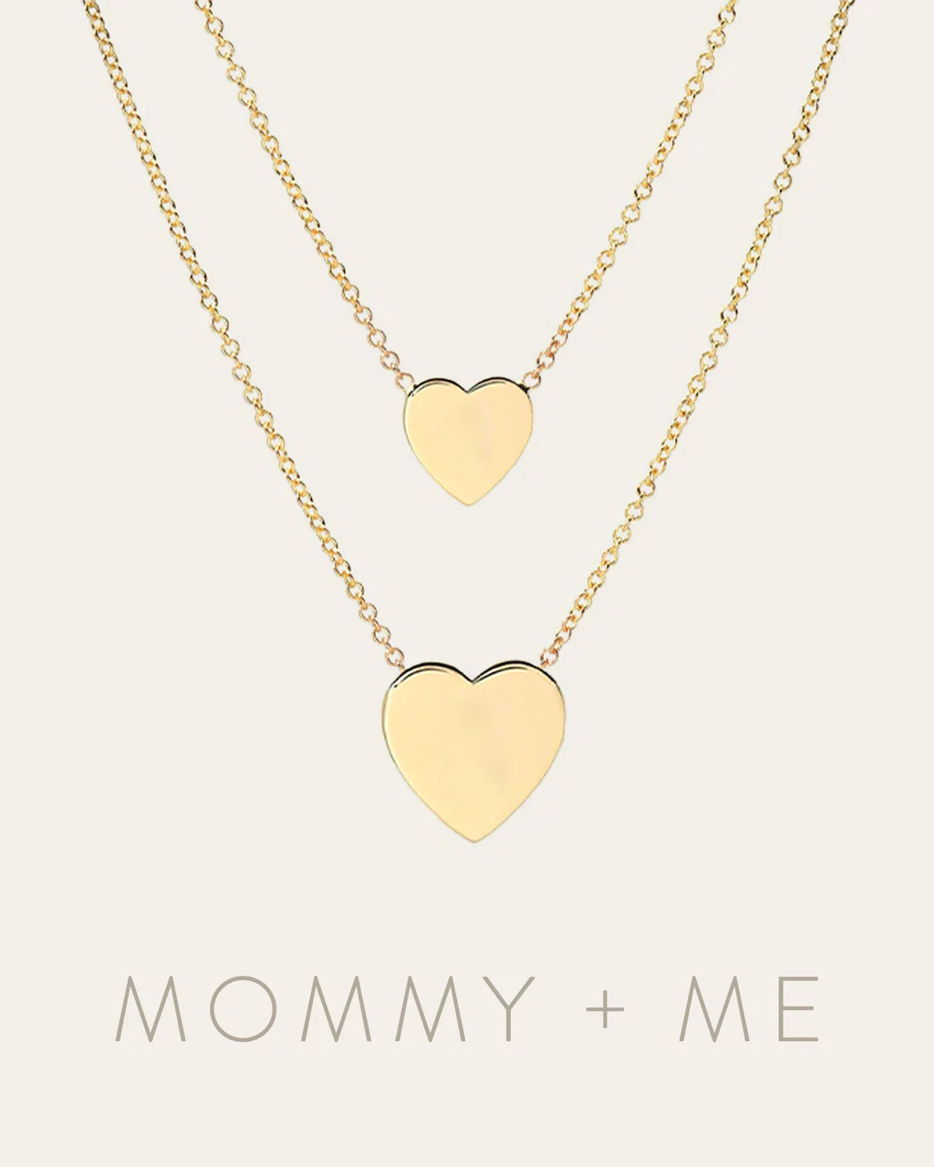 14K Gold Heart Necklaces - Mommy + Me | Zoe Lev Jewelry