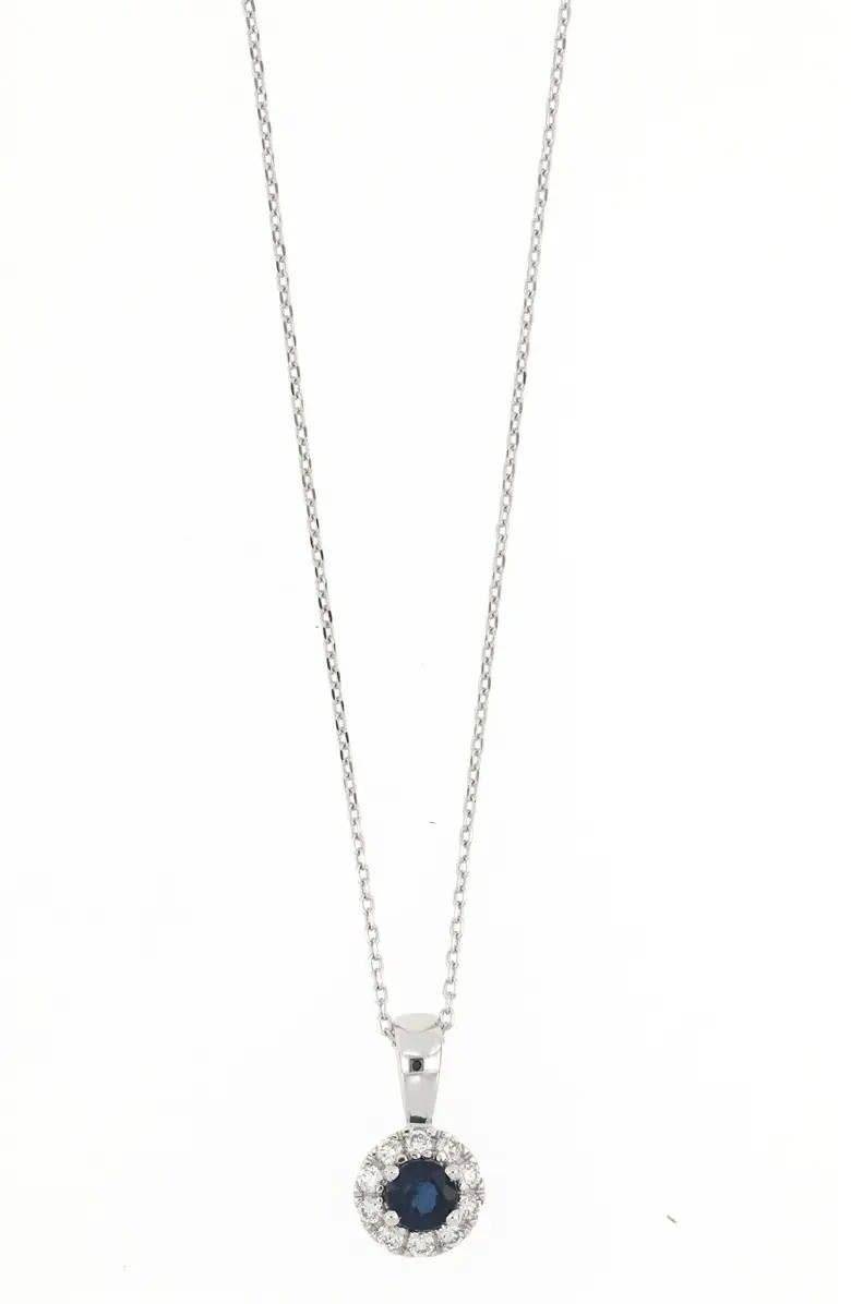 El Mar Gemstone & Diamond Halo Pendant Necklace | Nordstrom