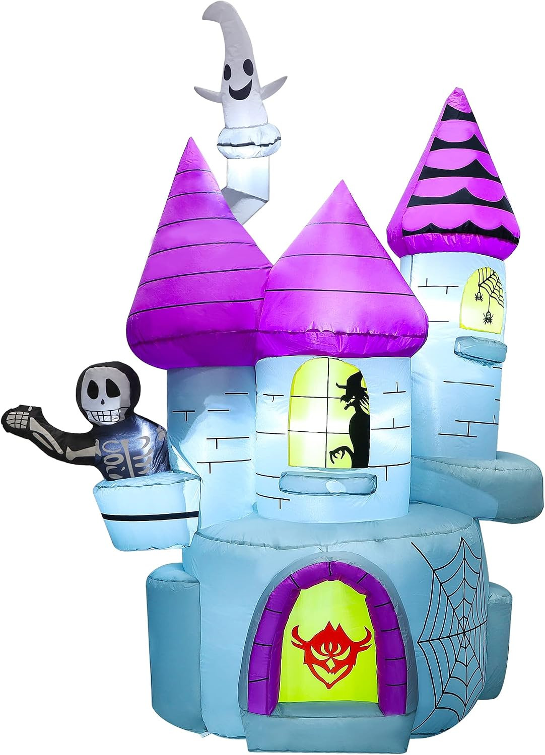 Lulu Home Halloween Inflatable Haunted House, 6.9FT Spooky Blow Up Castle with LED Lights, Witch ... | Amazon (US)