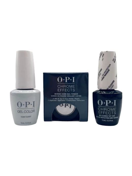 OPI Chrome Effects Tin Man Can, Funny Bunny, No-Cleanse Top Coat - 3pc GelColor Nail Polish Set -... | Walmart (US)