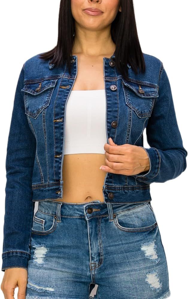 Creative Mimesis Denim Jean Jacket For Women Button up Long Sleeve Stone Washed S - 3XL | Amazon (US)