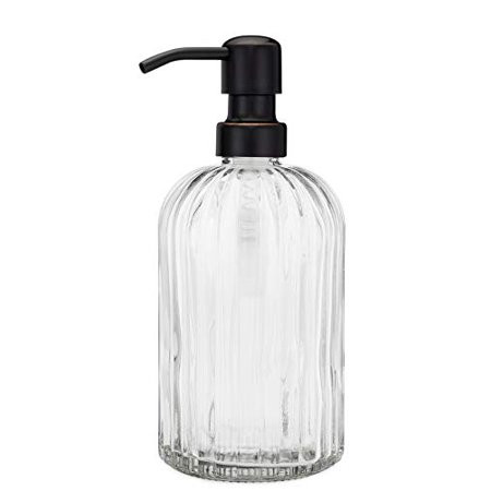 Rail19 Fluted Glass Nouveau Soap Dispenser with Metal Soap Pump for The Kitchen and Bathroom Great f | Walmart (US)