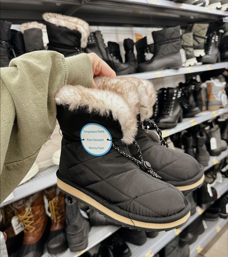 Walmart snow boots / reminded me of the Prada boots that are $1290! These are only $35! Cutest snow boots. 

Walmart fashion, Walmart finds, Walmart boots, snow boots 

#LTKshoecrush