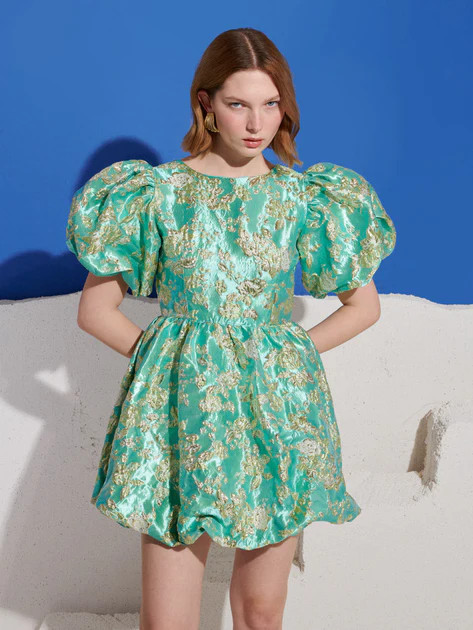 Pistachio Jacquard Mini Dress | Sister Jane (UK)