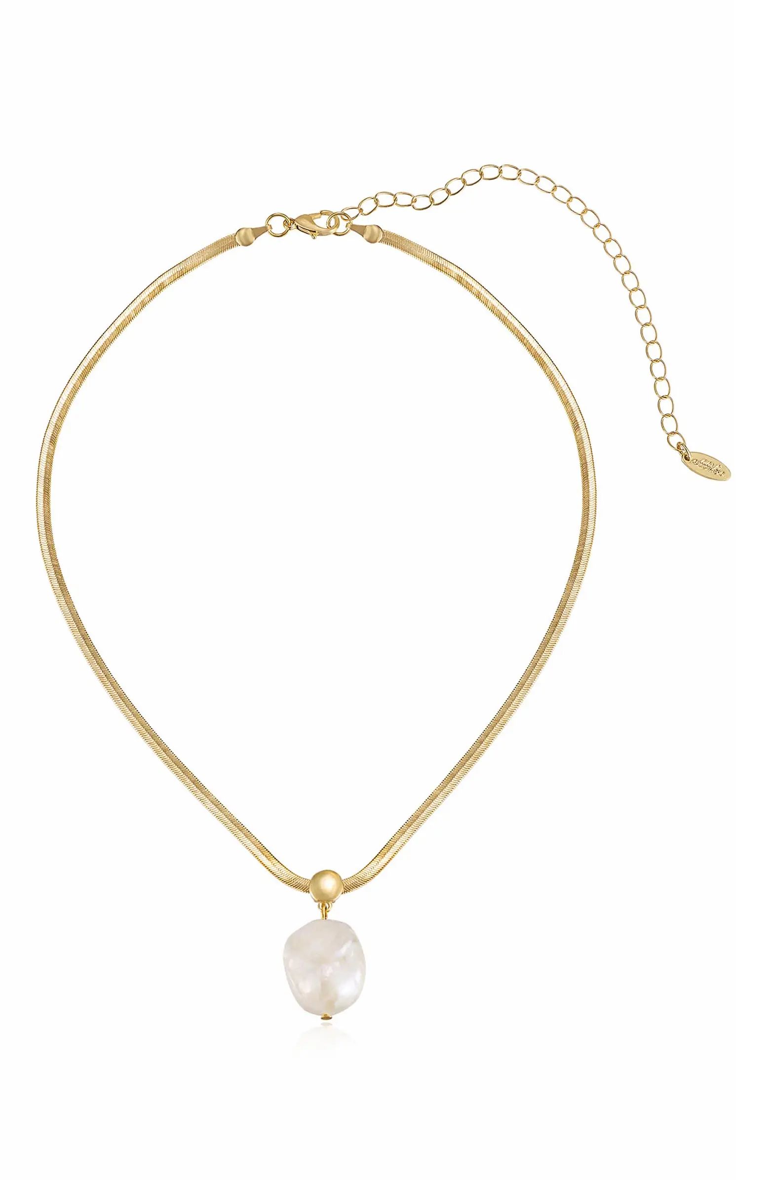 Ettika Cultured Baroque Pearl Pendant Necklace | Nordstrom | Nordstrom