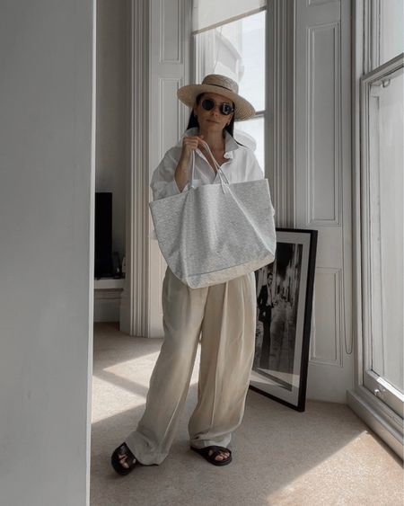 OUTFIT INSPO: Summer Neutrals
Shirt - Deiji
Trousers - COS
Shoes - Hermes
Hat - Lack Of Color
Glasses - RayBan
Bag - Goyard

Linked below with some alternative pieces because the COS trousers are from last year 

#LTKfit #LTKeurope #LTKSeasonal