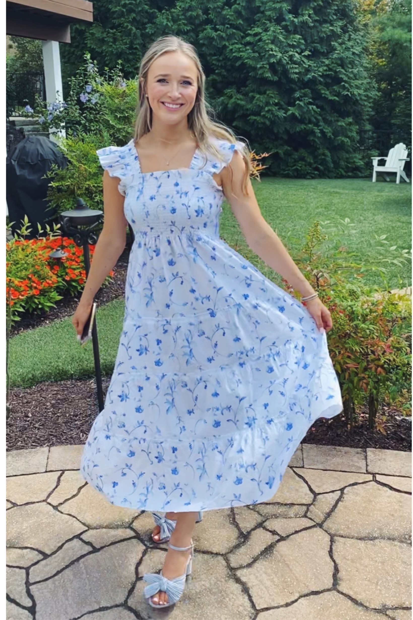 hill house nap dress blue botanical Tiny Nap Dress | The Ellie Blue Botanical / 4/5Y | 100% Cotton