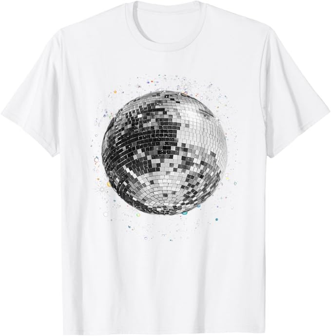 Black and White Disco Ball Club Retro T-Shirt | Amazon (US)