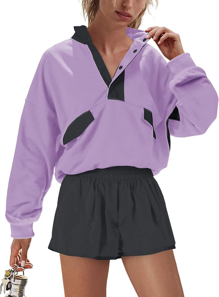 LAMISSCHE Work out Sets Gym for Women Sweatsuits 2 Piece Set Long Sleeve Top & Shorts Active Wear... | Amazon (US)