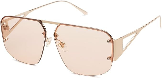 SOJOS Trendy Aviator Sunglasses Mens Womens Retro Metal Rimless Frame Shades Lentes De Sol Para M... | Amazon (US)