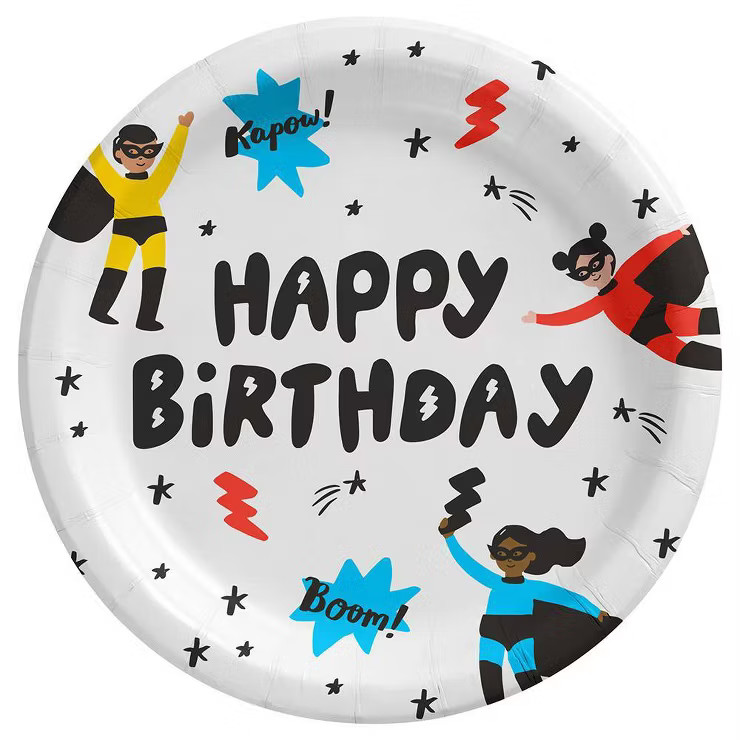 10ct Superhero Pow Dinner Paper Plates - Spritz™ | Target