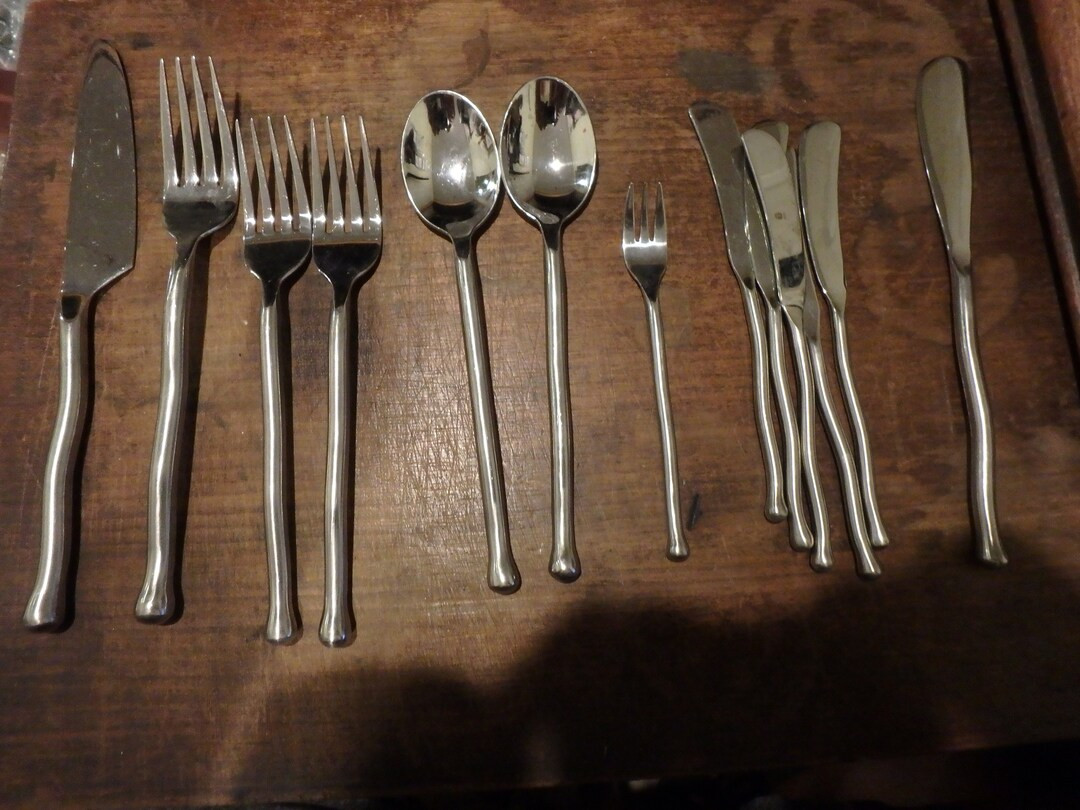 Exotique Platinum (Stainless) by GOURMET SETTINGS your choice fork knife spoon | Etsy (US)