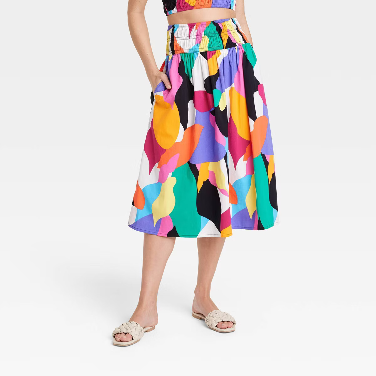 Women's Smocked Midi A-Line Skirt - A New Day™ | Target