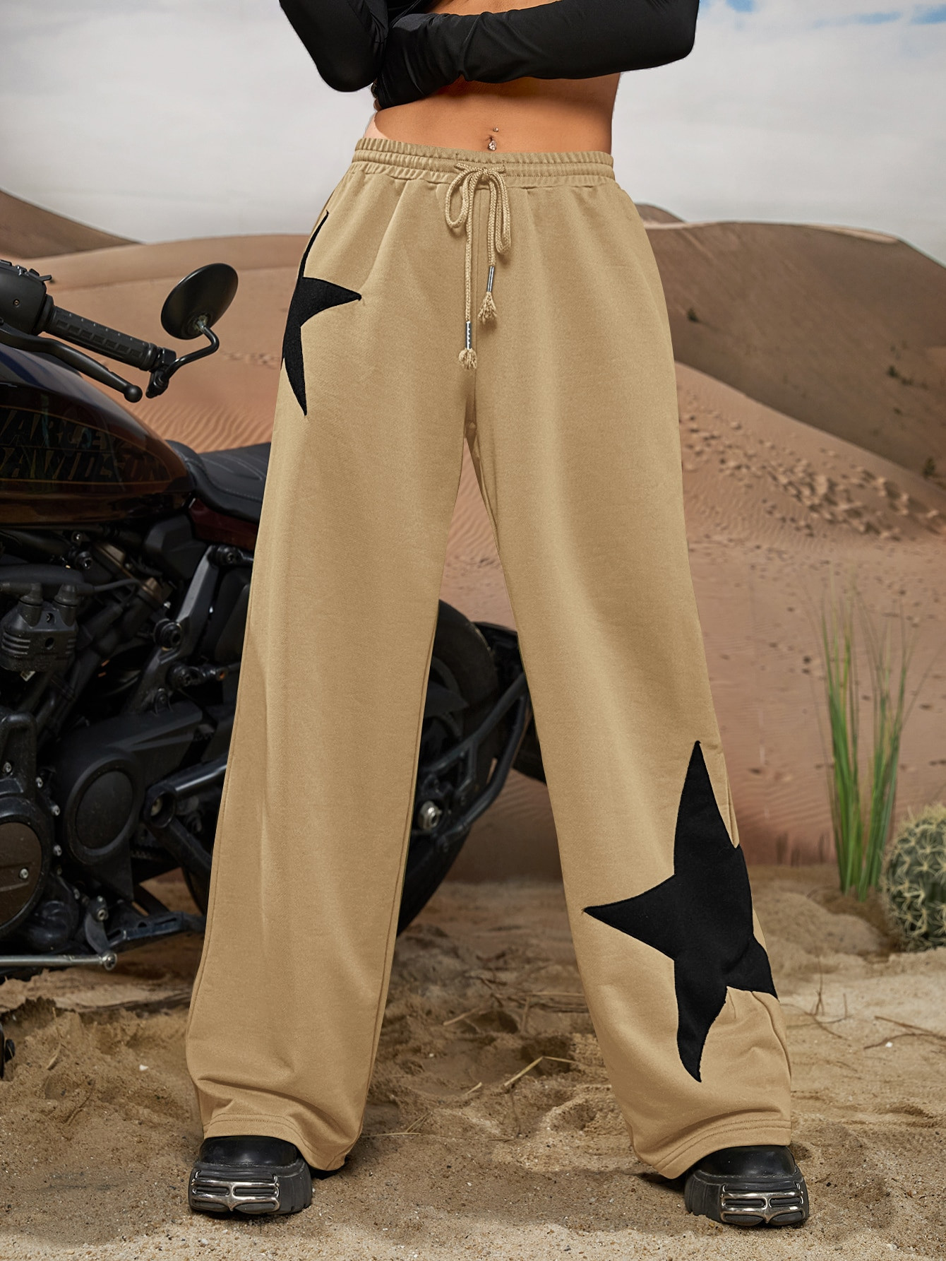 SHEIN ICON Western Cowgirl Star Print Drawstring Waist Sweatpants | SHEIN