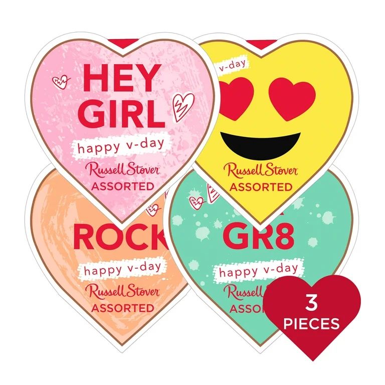 RUSSELL STOVER Valentine's Day Conversation Heart Assorted Milk & Dark Chocolate Gift Box, 1.5 oz... | Walmart (US)