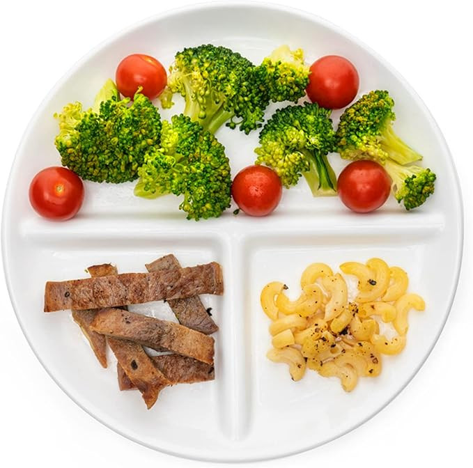 Amazon.com | Sweese 173.201 Porton Control Plate 9 Inch | Divided Porcelain Dinner Plates for Adu... | Amazon (US)