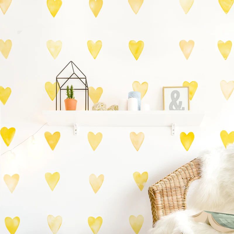 Small Watercolor Heart Wall Decal Set - Choose Your Color | Project Nursery