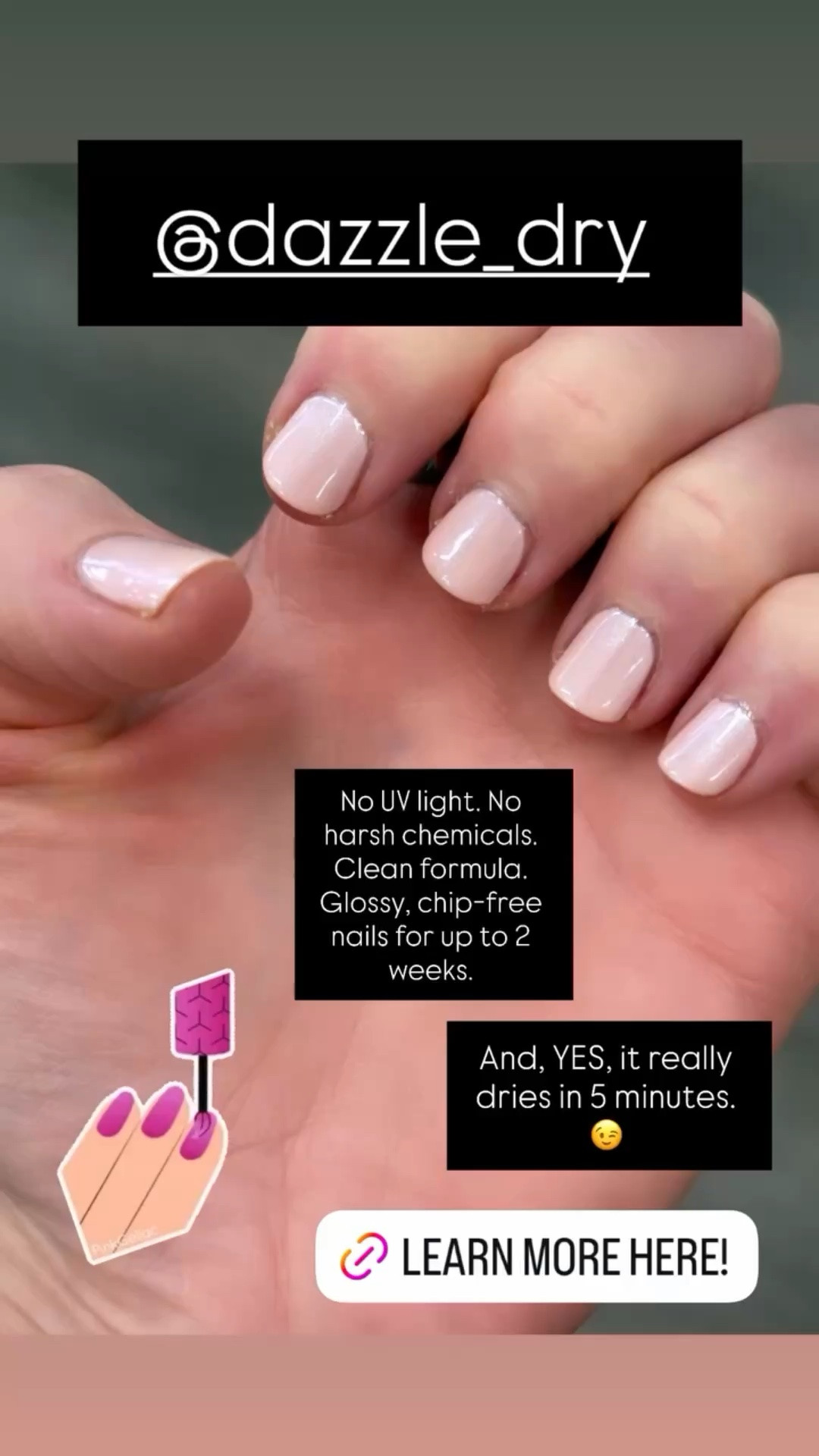 I exclusively use the eco-friendly Dazzle Dry nail system. It’s a quick-dry, long-lasting manicure system that delivers gel-like shine without UV light or harsh chemicals. Its four-step process strengthens natural nails while keeping them chip-free and glossy for up to two weeks. My salon exclusively uses this brand! Oh, and it dries in 5 minutes. YES, REALLY! To find a salon near you that uses Dazzle Dry, click through on any of the links below and click on "Spa Locator" at the top of the Dazzle Dry website. For this look, I used 2 coats of Strawberry Macaron, with one coat on top of Persona from the new Dream State collection.

#LTKselfcare #LTKBeauty #LTKOver40