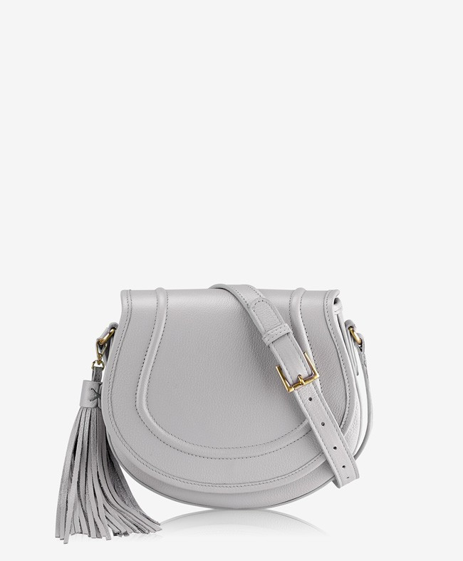 Jenni Saddle Bag Grey Pebble Grain | GiGi New York / Graphic Image