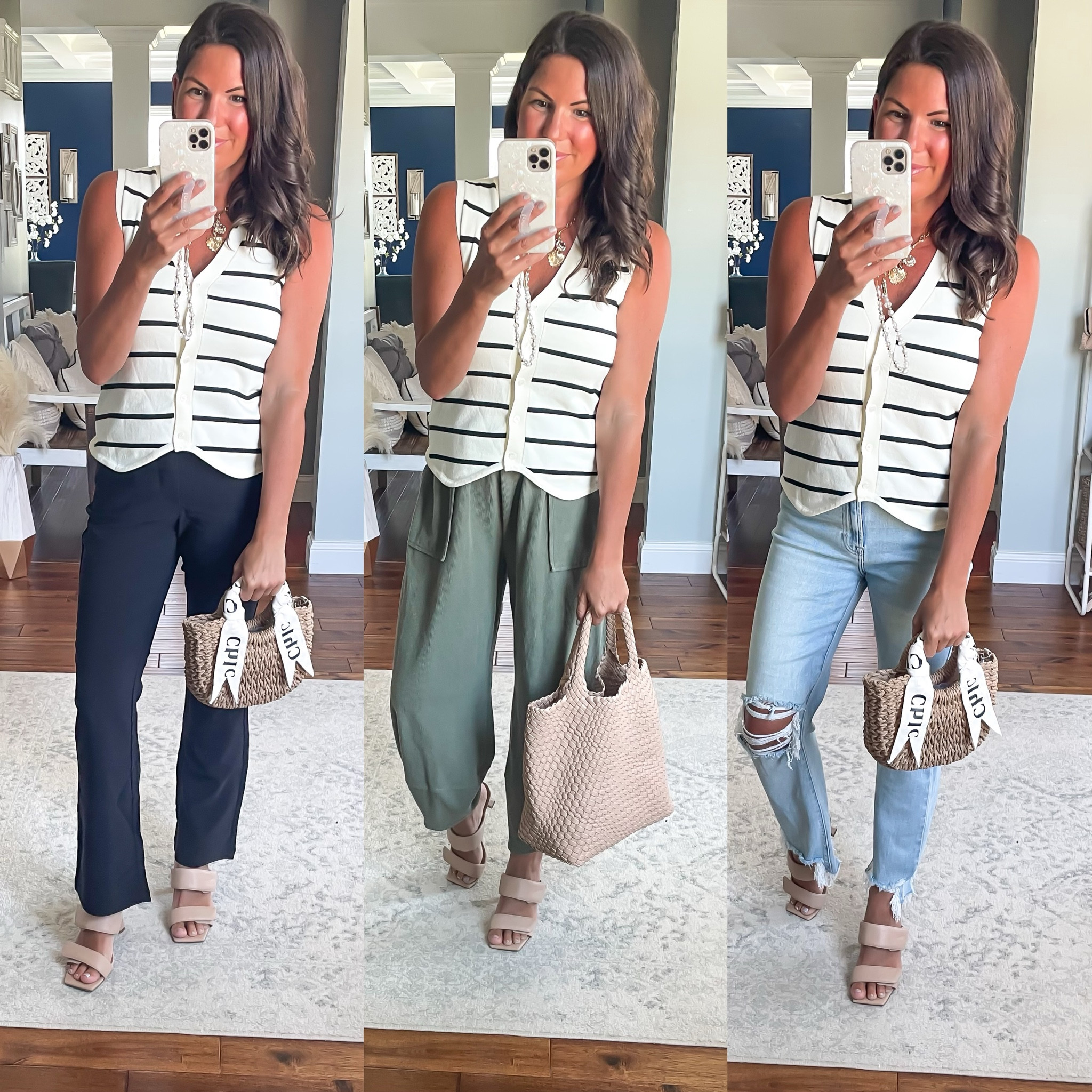 Button front stipe vest styled 3 ways for fall
Megan15 to save on vest 

#LTKSeasonal #LTKFindsUnder50 #LTKStyleTip