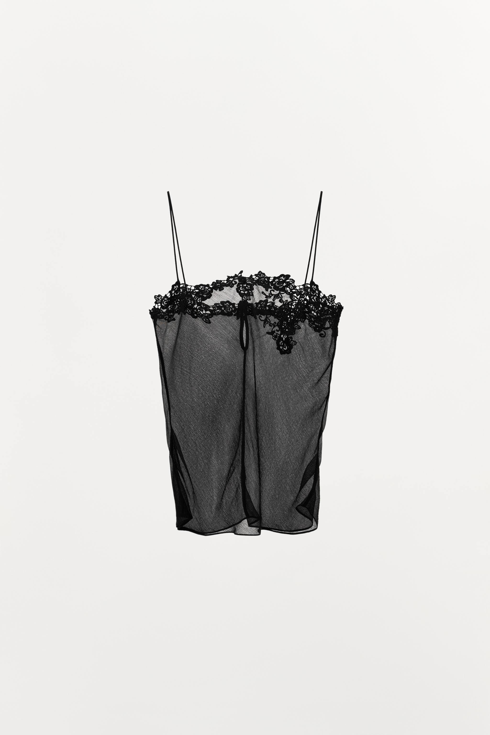 EMBROIDERED GEORGETTE TOP | Zara UK