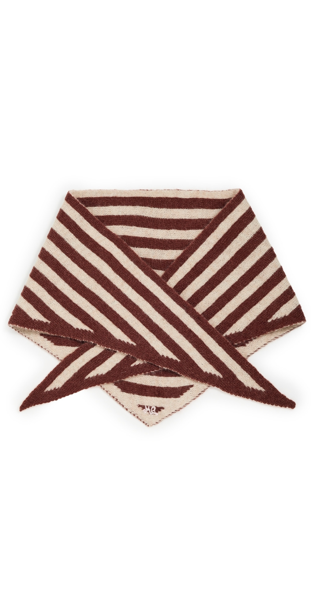 Damson Madder Stripe Triangle Head Scarf Choc One Size | Shopbop