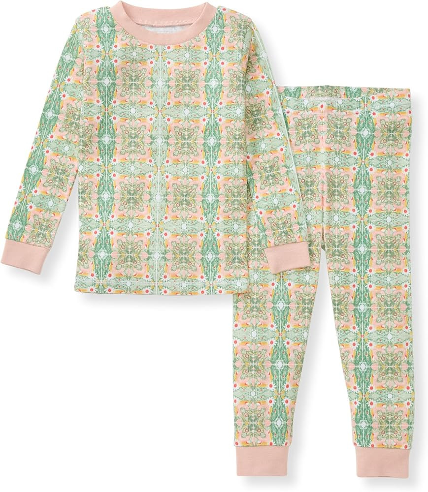 Burt's Bees Baby Girls' Pajamas, 2-Piece Long Sleeve Tee and Pants Organic Cotton PJ Set | Amazon (US)