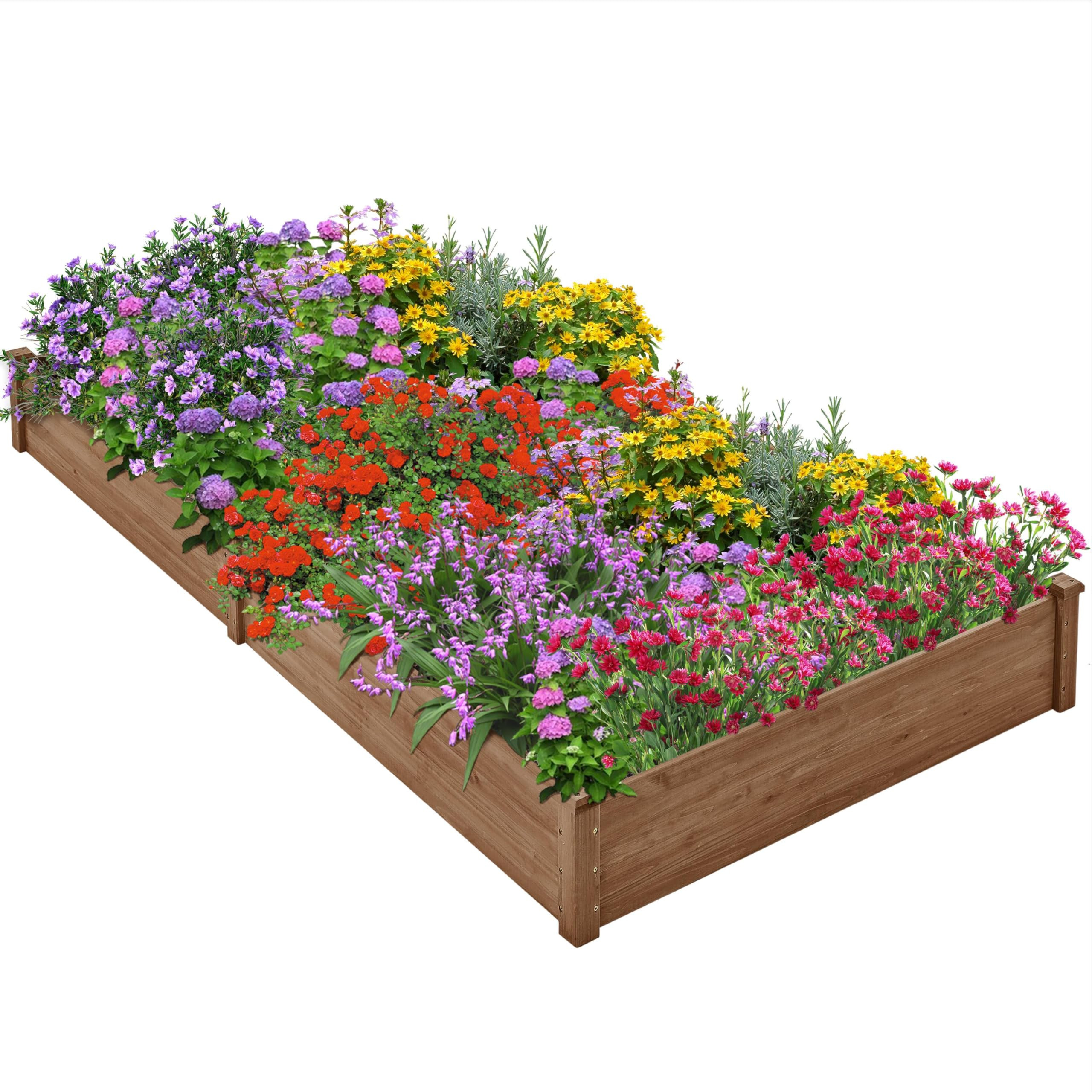 Yaheetech 8×4ft Wooden Horticulture Raised Garden Bed Divisible Elevated Planting Planter Box fo... | Amazon (US)