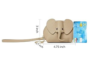 Small Leather Coin Purse for Women Cute Elephant Change Purse for Girls Zipper Coin Pouch Wallet ... | Amazon (US)