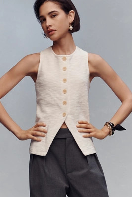 Sanctuary Nothing Extra Knit Button Front Vest | Anthropologie (US)